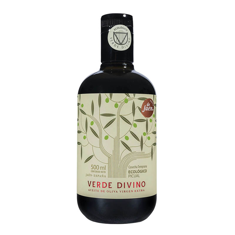 Aceite de Oliva Virgen Extra Picual Ecológico Cosecha Temprana, Verde Divino Aceite de Oliva Virgen Extra Picual Ecológico Cosecha Temprana, Verde Divino
