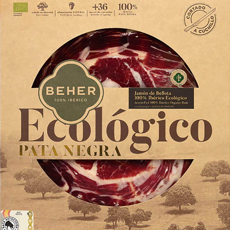 Loncheado Jamón ecológico 100% Ibérico Bellota Pata Negra, Beher